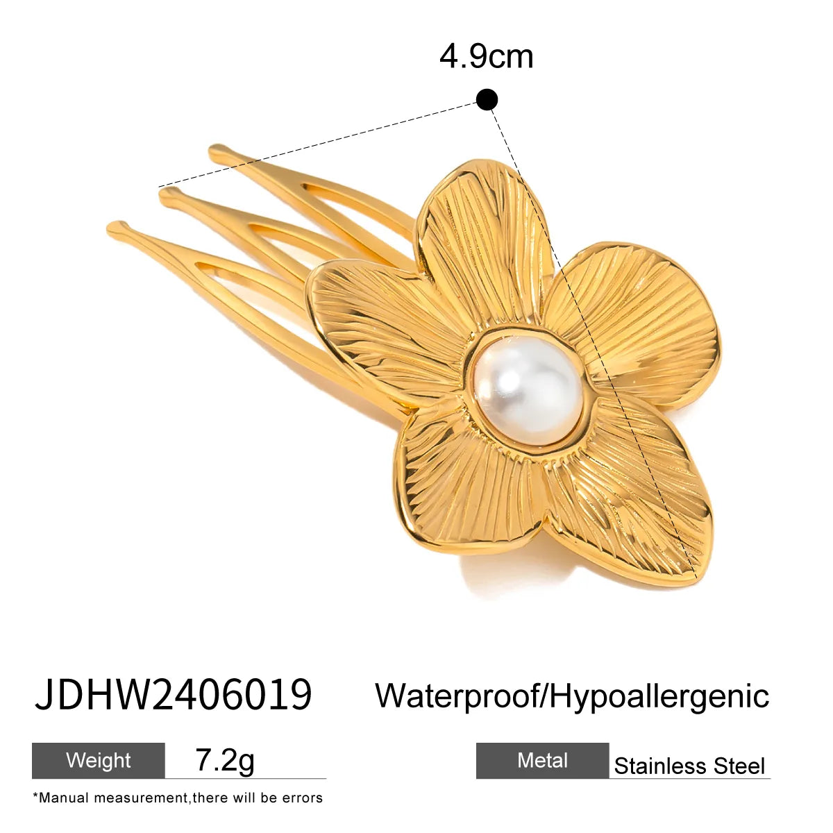 Women'S Marine Style Starfish Shell 304 Stainless Steel Hair Clip