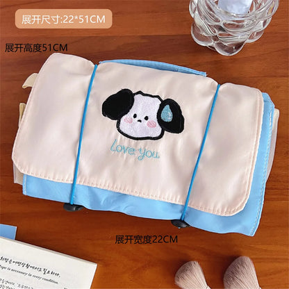 Women'S Medium All Seasons Nylon Animal Cute Square Flip Cover Cosmetic Bag