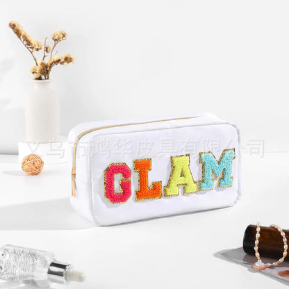 Women'S Medium All Seasons Nylon Letter Fashion Square Zipper Cosmetic Bag