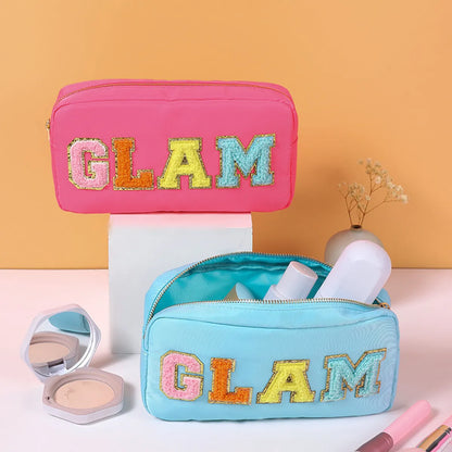 Women'S Medium All Seasons Nylon Letter Fashion Square Zipper Cosmetic Bag