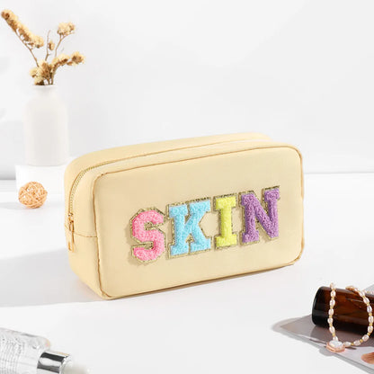 Women'S Medium All Seasons Nylon Letter Fashion Square Zipper Cosmetic Bag