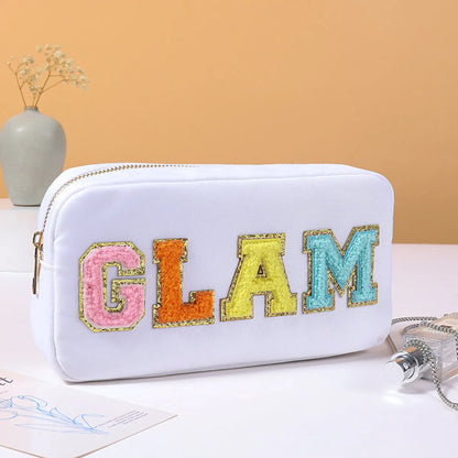 Women'S Medium All Seasons Nylon Letter Fashion Square Zipper Cosmetic Bag