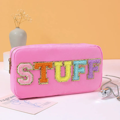 Women'S Medium All Seasons Nylon Letter Fashion Square Zipper Cosmetic Bag