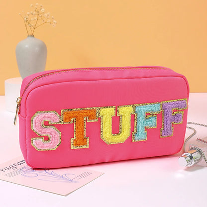 Women'S Medium All Seasons Nylon Letter Fashion Square Zipper Cosmetic Bag