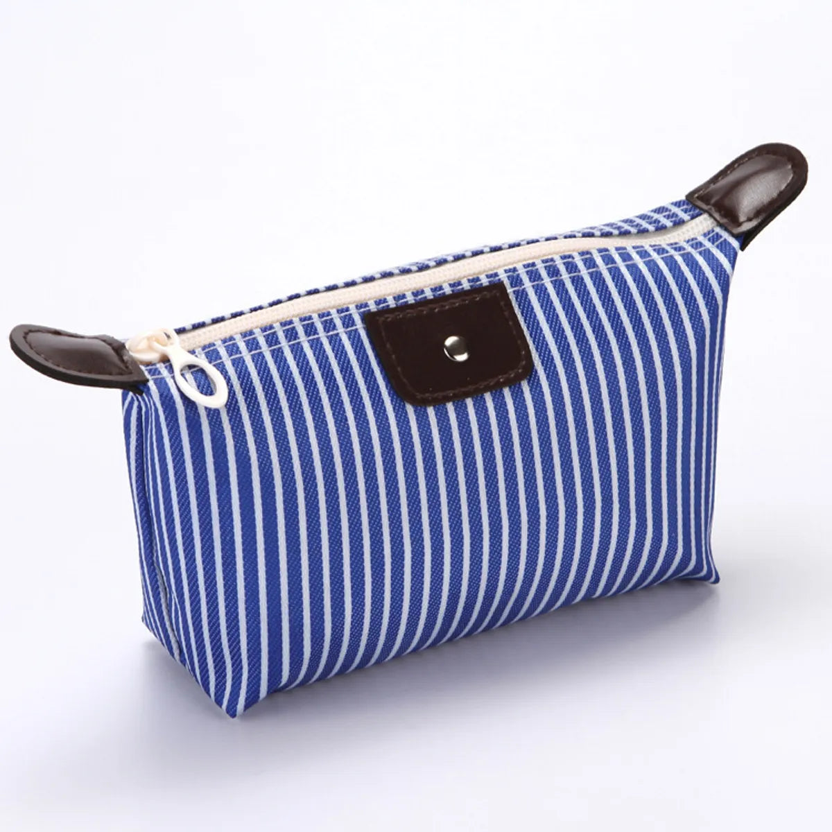 Women'S Medium All Seasons Nylon Stripe Fashion Dumpling Shape Zipper Cosmetic Bag