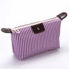 Women'S Medium All Seasons Nylon Stripe Fashion Dumpling Shape Zipper Cosmetic Bag