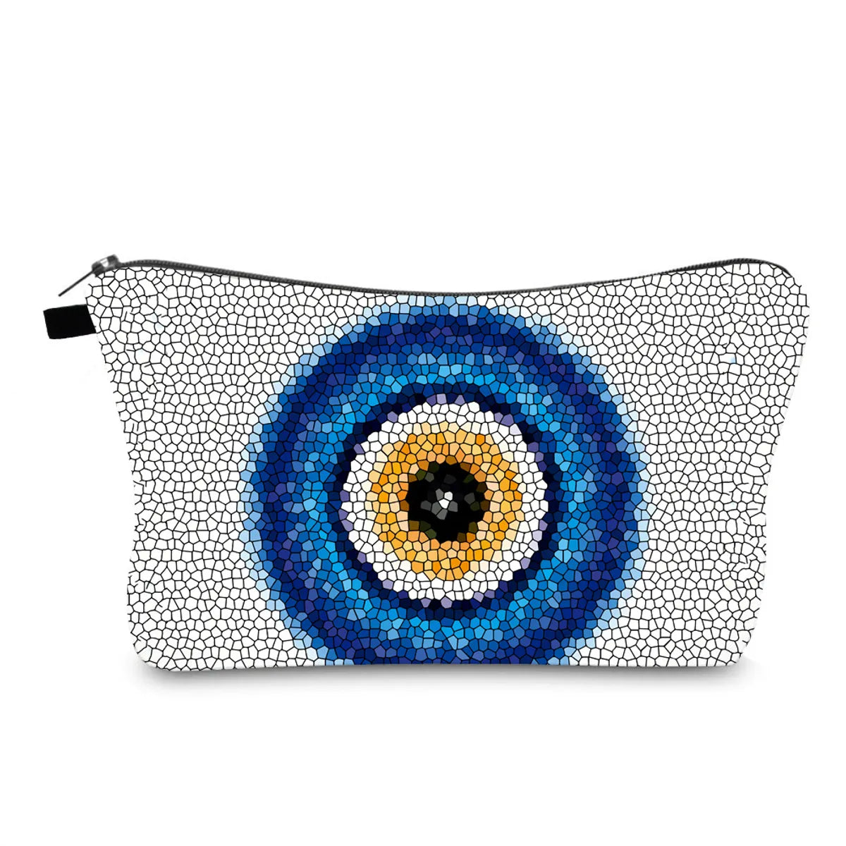 Women'S Medium All Seasons Polyester Devil'S Eye Classic Style Square Zipper Cosmetic Bag