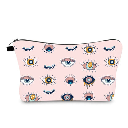 Women'S Medium All Seasons Polyester Devil'S Eye Classic Style Square Zipper Cosmetic Bag