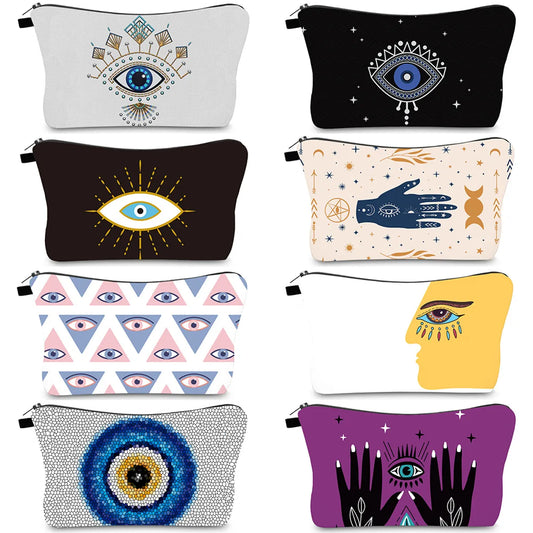 Women'S Medium All Seasons Polyester Devil'S Eye Classic Style Square Zipper Cosmetic Bag