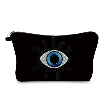 Women'S Medium All Seasons Polyester Devil'S Eye Classic Style Square Zipper Cosmetic Bag