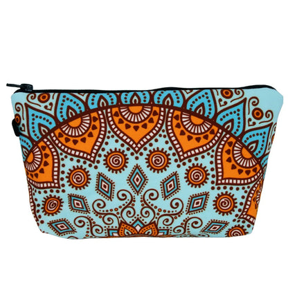 Women'S Medium All Seasons Polyester Flower Ethnic Style Square Zipper Cosmetic Bag