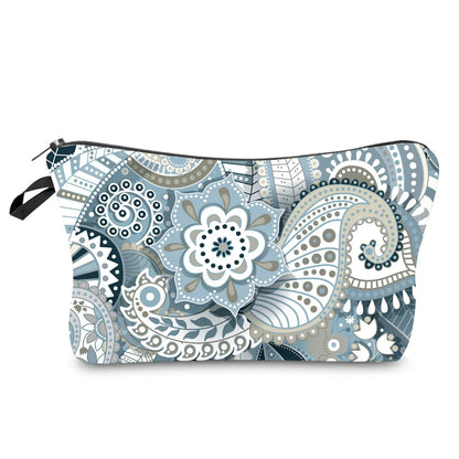 Women'S Medium All Seasons Polyester Flower Ethnic Style Square Zipper Cosmetic Bag