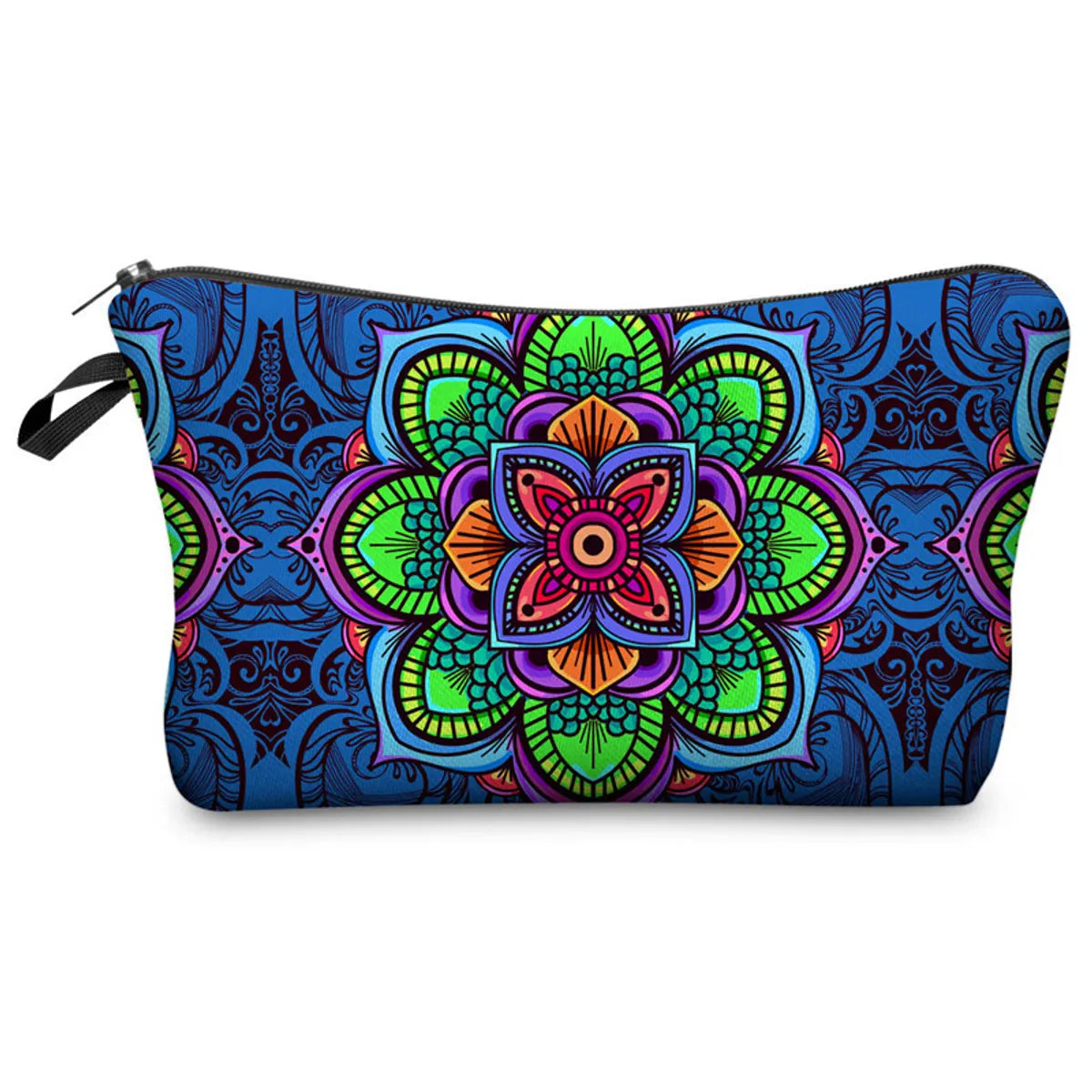 Women'S Medium All Seasons Polyester Flower Ethnic Style Square Zipper Cosmetic Bag