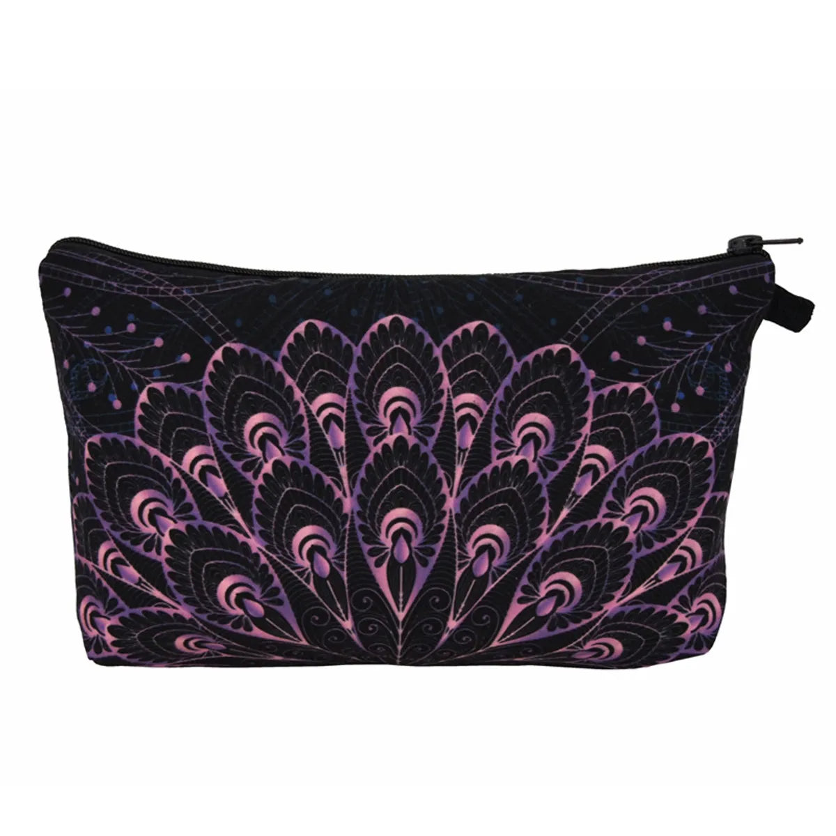 Women'S Medium All Seasons Polyester Flower Ethnic Style Square Zipper Cosmetic Bag