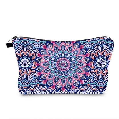 Women'S Medium All Seasons Polyester Flower Ethnic Style Square Zipper Cosmetic Bag