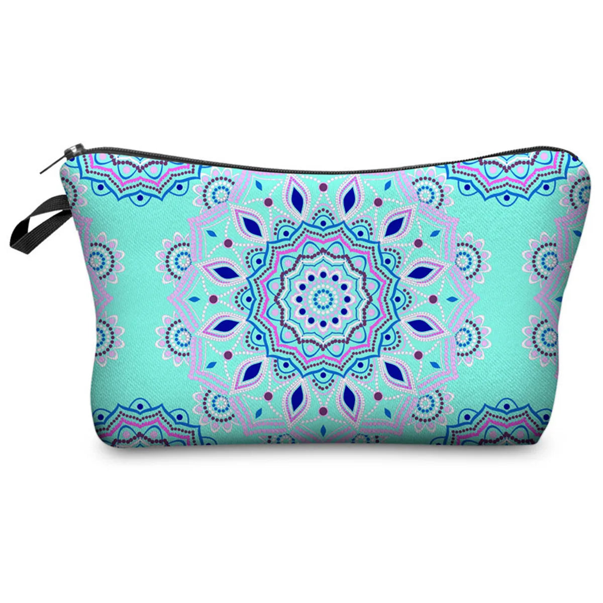 Women'S Medium All Seasons Polyester Flower Ethnic Style Square Zipper Cosmetic Bag