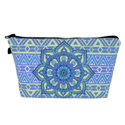 Women'S Medium All Seasons Polyester Flower Ethnic Style Square Zipper Cosmetic Bag