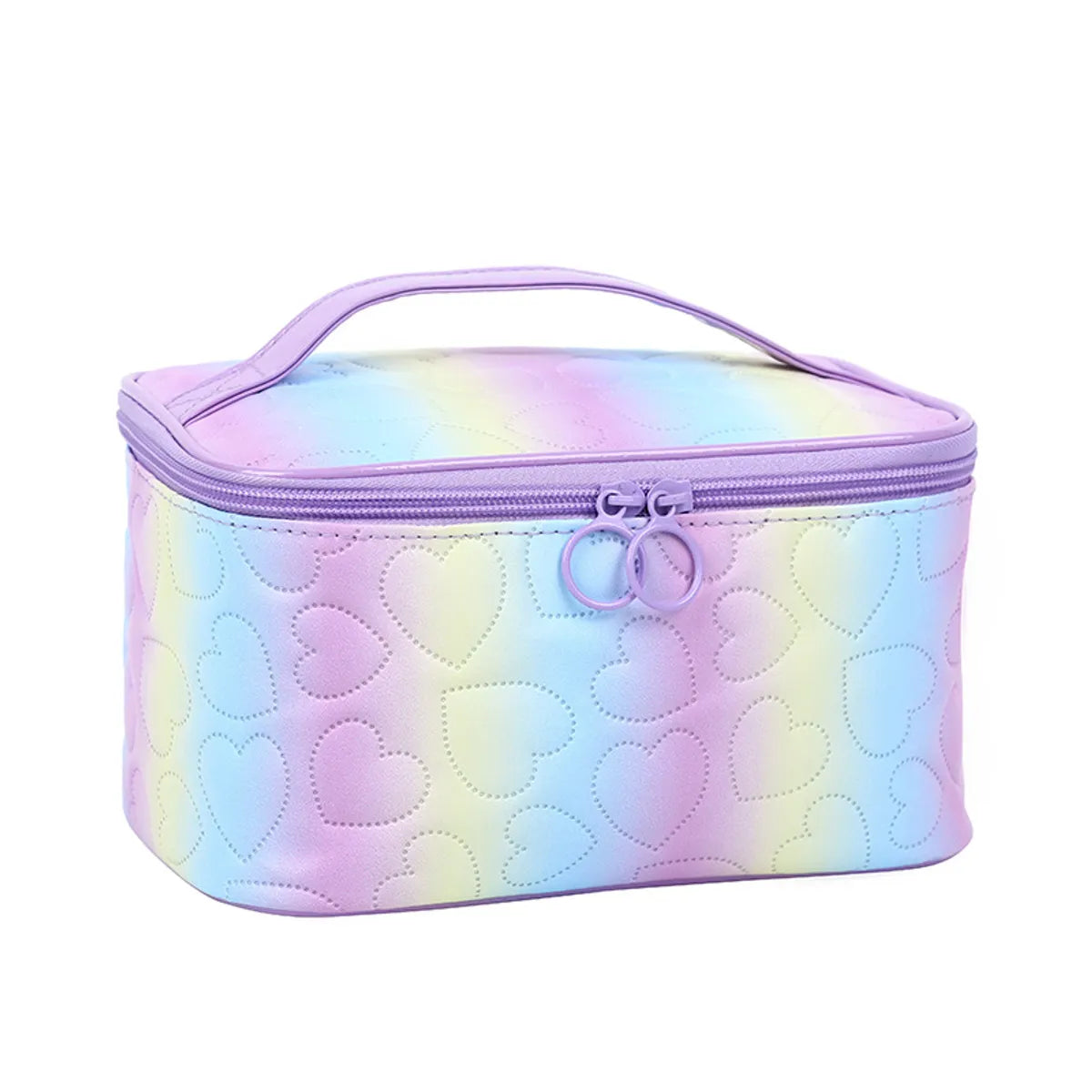 Women'S Medium All Seasons Polyester Heart Shape Fashion Square Zipper Cosmetic Bag