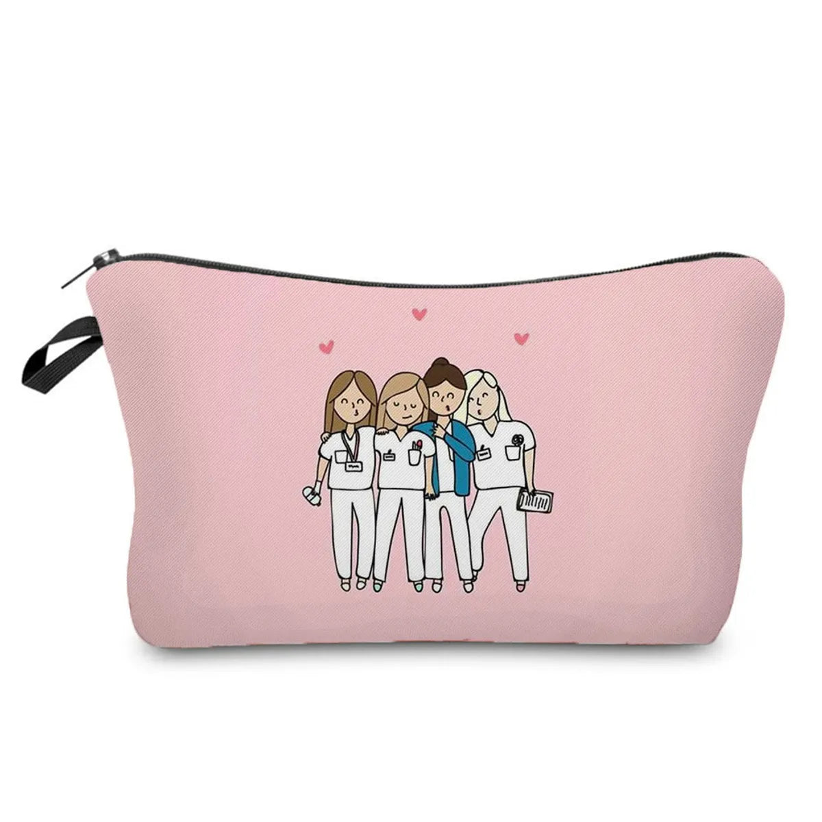 Women'S Medium All Seasons Polyester Human Cute Square Zipper Cosmetic Bag