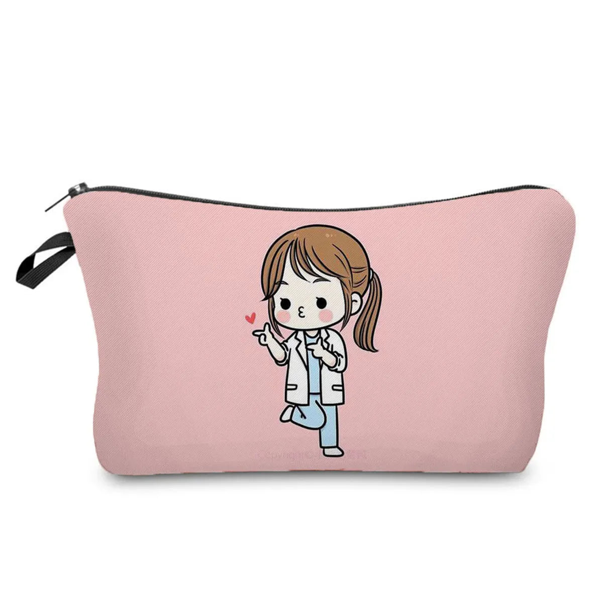 Women'S Medium All Seasons Polyester Human Cute Square Zipper Cosmetic Bag