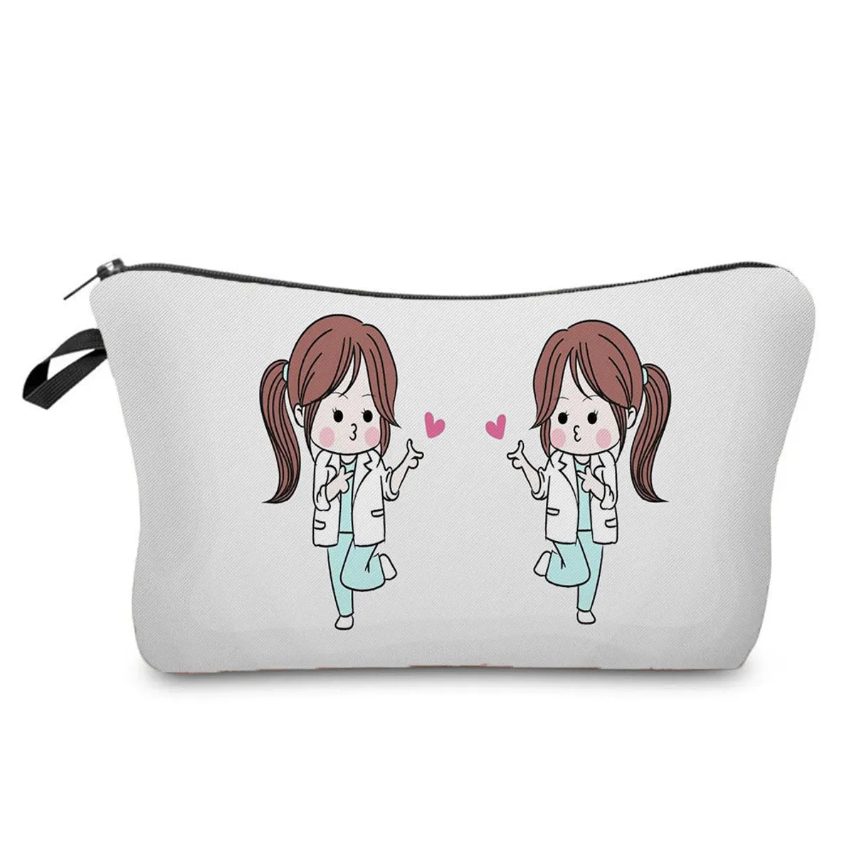 Women'S Medium All Seasons Polyester Human Cute Square Zipper Cosmetic Bag