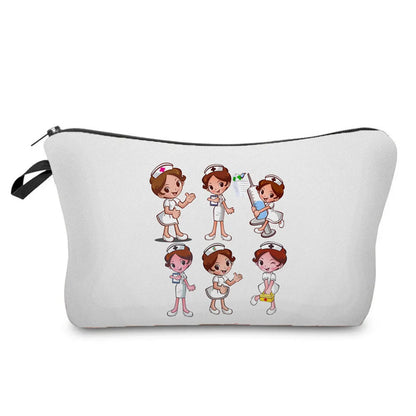 Women'S Medium All Seasons Polyester Human Cute Square Zipper Cosmetic Bag