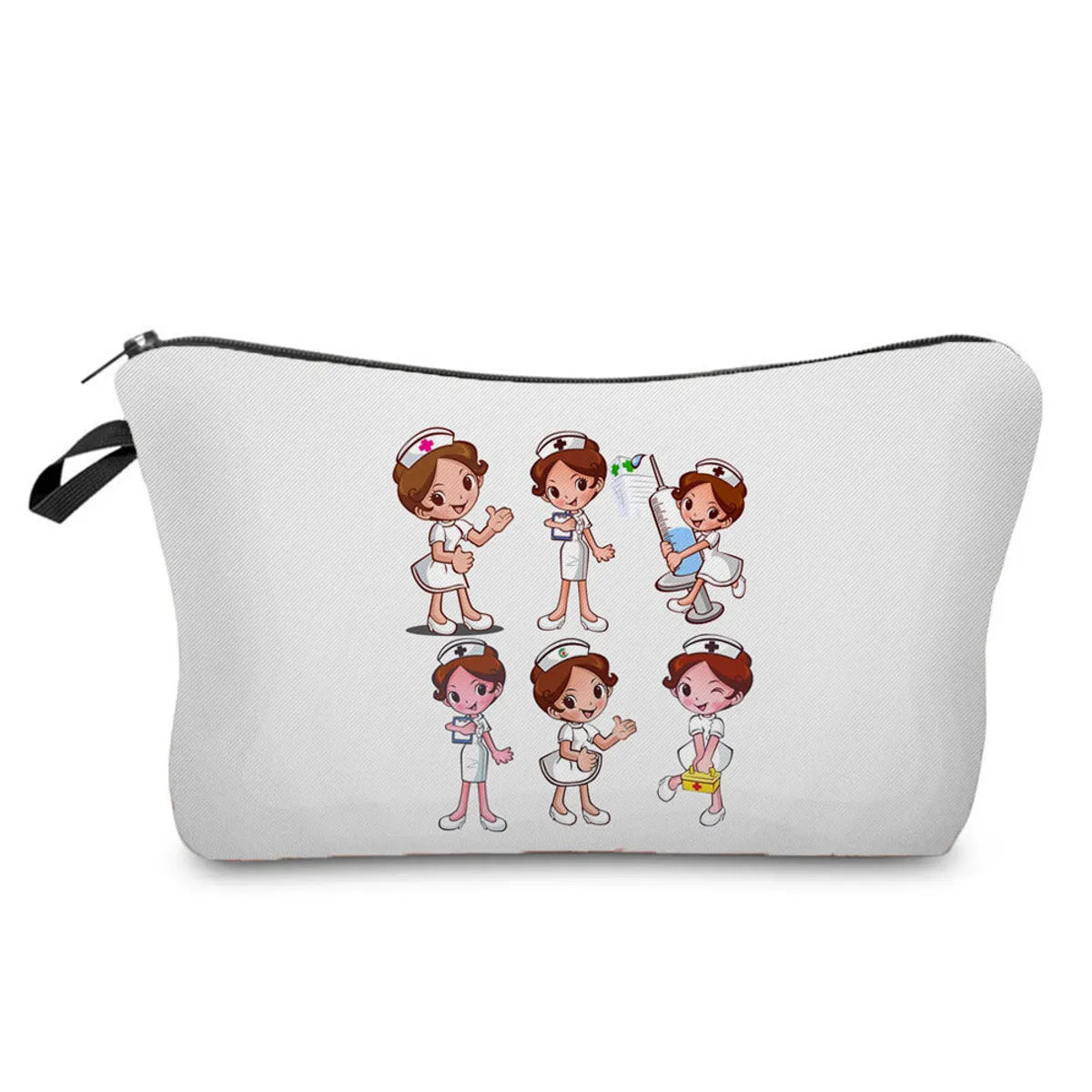 Women'S Medium All Seasons Polyester Human Cute Square Zipper Cosmetic Bag