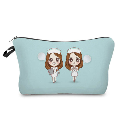 Women'S Medium All Seasons Polyester Human Cute Square Zipper Cosmetic Bag