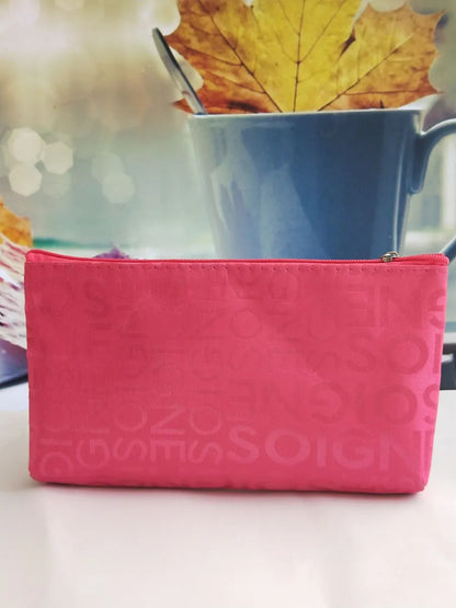 Women'S Medium All Seasons Polyester Letter Butterfly Fashion Square Zipper Cosmetic Bag