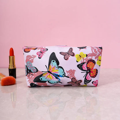 Women'S Medium All Seasons Polyester Letter Butterfly Fashion Square Zipper Cosmetic Bag