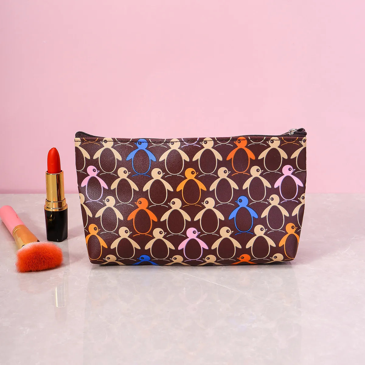 Women'S Medium All Seasons Polyester Letter Butterfly Fashion Square Zipper Cosmetic Bag