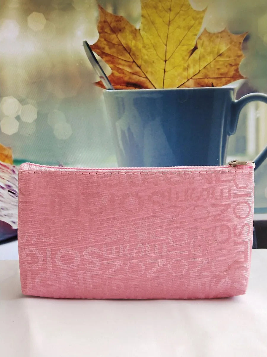 Women'S Medium All Seasons Polyester Letter Butterfly Fashion Square Zipper Cosmetic Bag