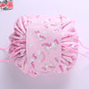 Women'S Medium All Seasons Polyester Letter Flamingo  Fashion Round String Cosmetic Bag