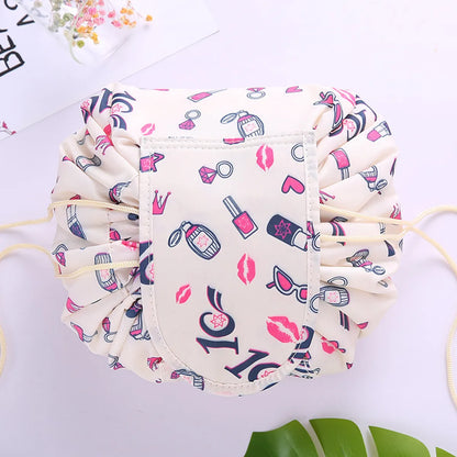 Women'S Medium All Seasons Polyester Letter Flamingo  Fashion Round String Cosmetic Bag