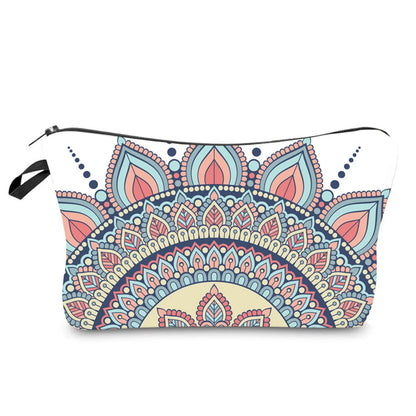 Women'S Medium All Seasons Polyester Printing Ethnic Style Dumpling Shape Zipper Cosmetic Bag