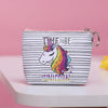 Women'S Medium All Seasons Pu Leather Polyester Unicorn Cute Square Zipper Cosmetic Bag