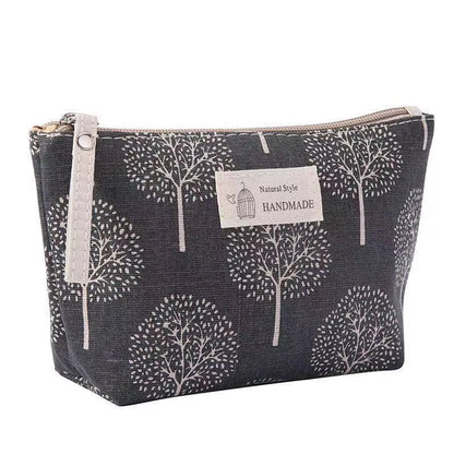 Women'S Medium Canvas Geometric Basic Square Zipper Cosmetic Bag