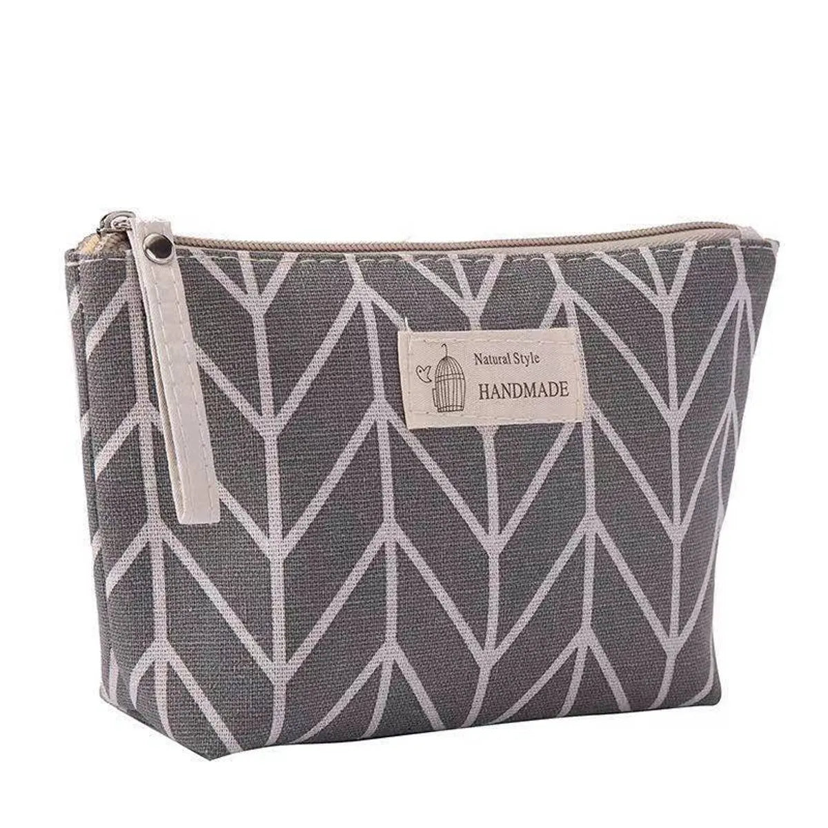 Women'S Medium Canvas Geometric Basic Square Zipper Cosmetic Bag