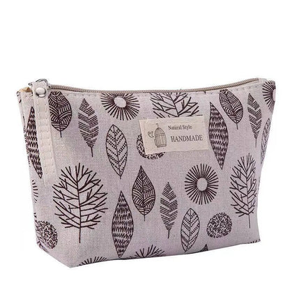 Women'S Medium Canvas Geometric Basic Square Zipper Cosmetic Bag