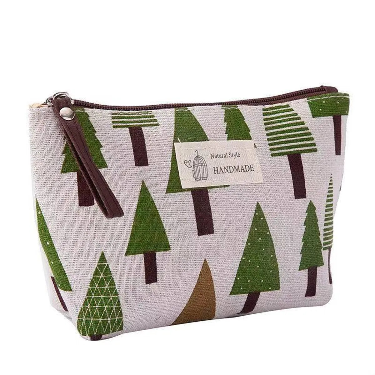 Women'S Medium Canvas Geometric Basic Square Zipper Cosmetic Bag