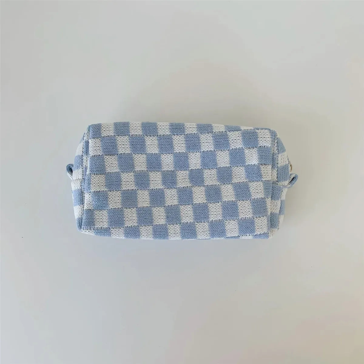 Women'S Medium Knitted Fabric Plaid Fashion Square Zipper Cosmetic Bag