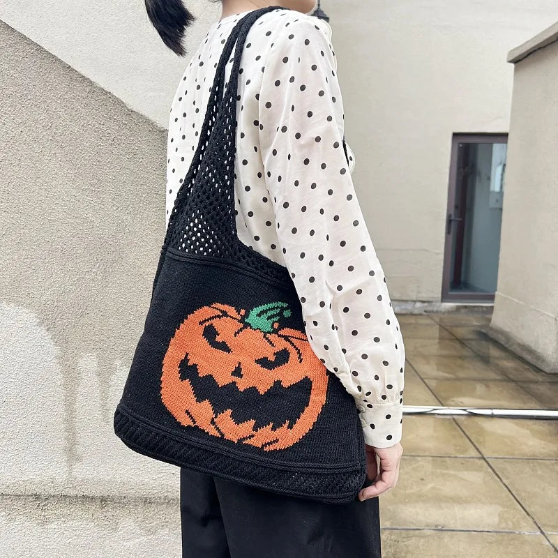 Women'S Medium Polyester Pumpkin Cute Square Open Underarm Bag