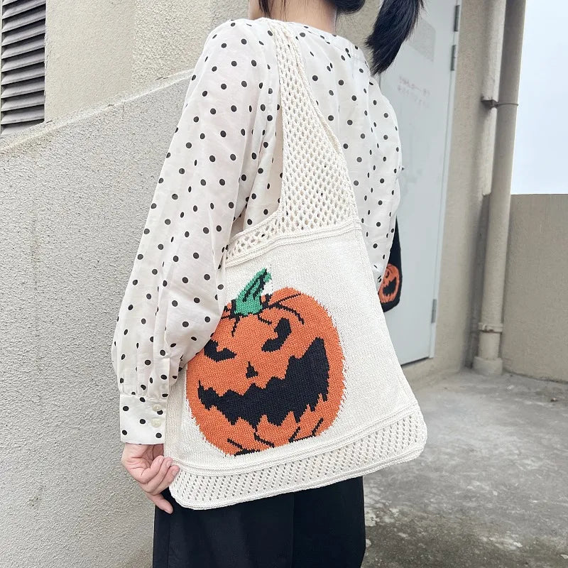 Women'S Medium Polyester Pumpkin Cute Square Open Underarm Bag