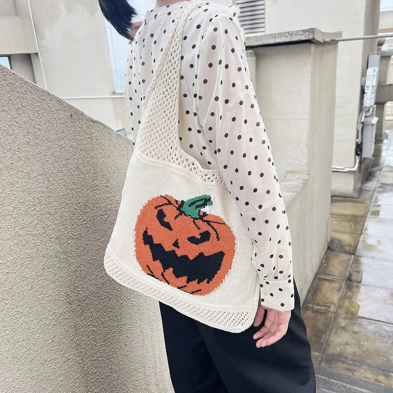 Women'S Medium Polyester Pumpkin Cute Square Open Underarm Bag