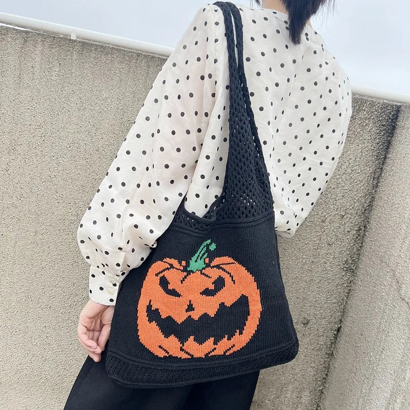 Women'S Medium Polyester Pumpkin Cute Square Open Underarm Bag