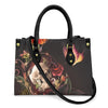 Women'S Medium Pu Leather Human Floral Streetwear Square Hook Loop Tote Bag