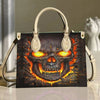 Women'S Medium Pu Leather Human Floral Streetwear Square Hook Loop Tote Bag