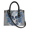 Women'S Medium Pu Leather Human Floral Streetwear Square Hook Loop Tote Bag