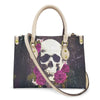 Women'S Medium Pu Leather Human Floral Streetwear Square Hook Loop Tote Bag