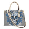 Women'S Medium Pu Leather Human Floral Streetwear Square Hook Loop Tote Bag